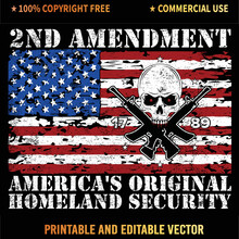 2nd Amendment America's Original Homeland Security Gun T-Shirt Vector Design.
