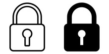 Ofvs46 OutlineFilledVectorSign Ofvs - Lock Vector Icon . Isolated Transparent . Black Outline And Filled Version . AI 10 / EPS 10 . G11355