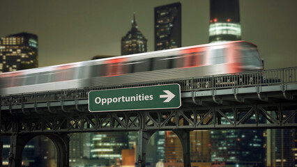 Wall Mural - Street Sign to Opportunities