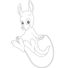 Poster - funny kangaroo coloring page for page for kids