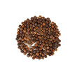 Allspice, grains of allspice or black pepper isolated on white.