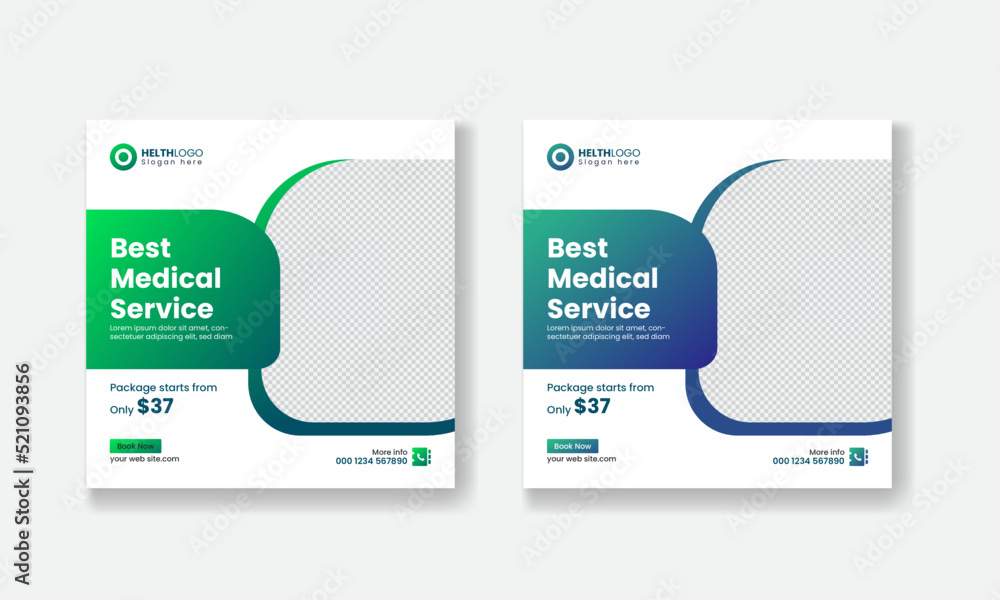 Medical service health social media post banner design free template ...