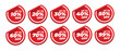 © Abbasy  Kautsar - Set of vector red sticker promotion discount rates. Simple flat style labels, stickers.