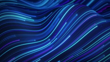 Wall Mural - futuristic stream of neon rays. particle trails background. communication and technology concept. se
