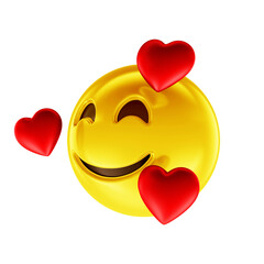 Wall Mural - 3d emoji full of love for social media