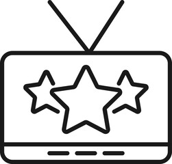 Wall Mural - television, tv set, tv show concept. vector sign drawn in flat style. suitable for sites, articles, 