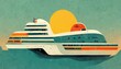 Cruise ship liner vacationing background. luxury voyage cruises on a passenger ship vessel to amazing destinations. Marine relaxation holiday vacation, travel and adventure transport