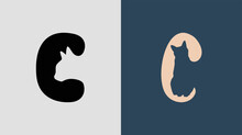 Initial Letters C Cat Logo Designs Bundle.