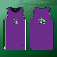 Wall Mural - basketball jersey template isolated vector apparel