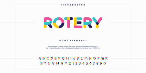 Sticker - Abstract minimal modern alphabet fonts. Typography technology vector illustration