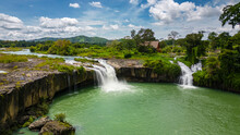 Dray Sap Waterfall Is Located Between The Two Provinces Of Daklak And Dak Nong, Vietnam