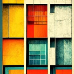 Wall Mural - abstract bauhaus style background. trendy aesthetic bauhaus architecture design. digital art.