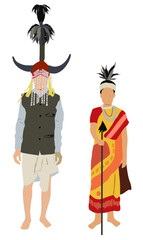 Wall Mural -  Chhattisgarh couple in traditional dress of  Chhattisgarh.