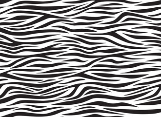 Wall Mural - Zebra abstract seamless pattern. Black lines repeating background. Vector printing for fabrics, posters, banners. 