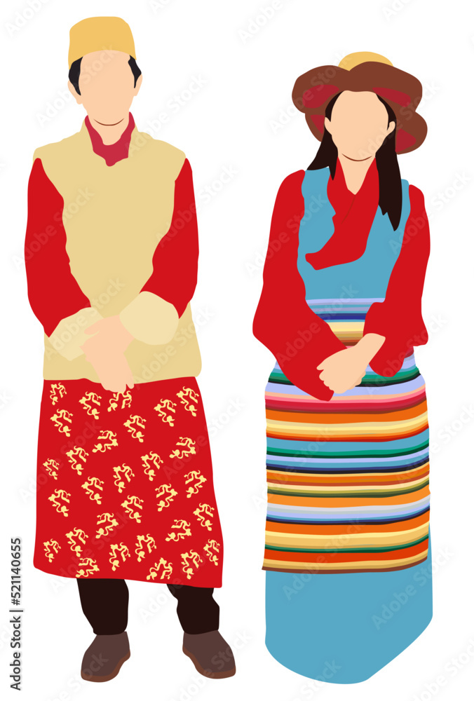 Sikkimese Couple In Traditional Costume Of Sikkim Stock Vector Adobe limbu-culture-in-sikkim-introduction