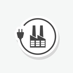 Wall Mural - Eco factory industry energy sticker icon