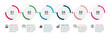 6 infographics circle timeline with number data template. Vector illustration abstract background.