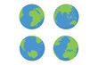 Earth globe vector illustration set