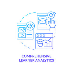 Wall Mural - comprehensive learner analytics blue gradient concept icon. learning content management system abstr