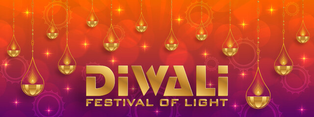 Festive Diwali and Deepawali card. The indian festival of lights