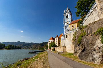 Wall Mural - Church of Durnstein in Wachau on Danube, an Unesco World Heritage SIte of Austria