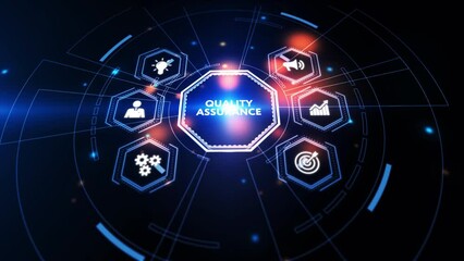 Wall Mural - Business, Technology, Internet and network concept. Quality Assurance service guarantee standard.