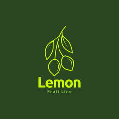 Wall Mural - abstract green lemon fruit logo design