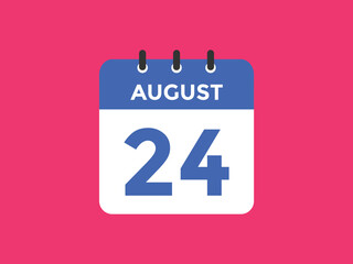 Wall Mural - august 24 calendar reminder. 24th august daily calendar icon template. Vector illustration 
