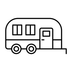 Canvas Print - Caravan Line Icon