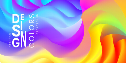 Wall Mural - colorful abstract background with flowing colors. vector illustration in modern fluid style.
