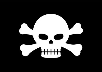 Wall Mural - Pirate skull with cross bones vector illustration.