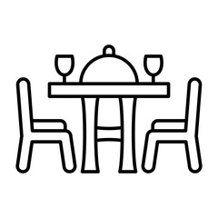 Poster - Dining Table Line Icon