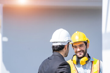 Aufkleber - Engineer working at the construction of housing estates,Under construction.