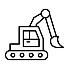 Wall Mural - Excavator Line Icon