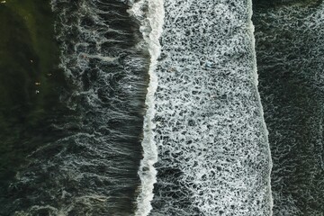 Canvas Print - Top view of a beautiful sea in El Paredon, Guatemala