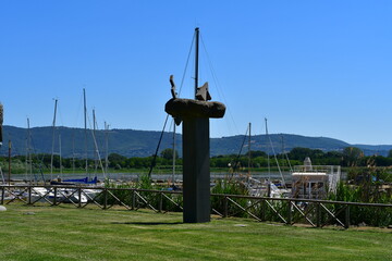 Wall Mural - Monuments at Lago die Trasimeno near Tuoro sul Trasimeno in Umbria