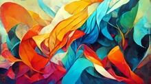 Multicolored Abstract Painting Wallpaper Illustration 