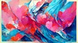Leinwandbild Motiv Pink and Blue Abstract Painting 