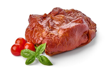 Sticker - Hot Smoked ham, isolated on white background.