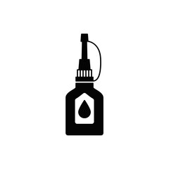 Poster - sewing machine oil icon in black flat glyph, filled style isolated on white background