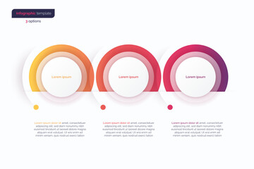 Vector gradient minimalistic infographic template composed of 3 circles