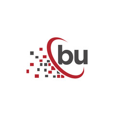 Letters Initial BU Logo Icon Design Elements Vector for technology