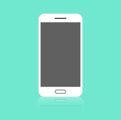 Wall Mural - Modern Smartphone Flat Icon Illustration Reflection Web Element Technology Device Blank Display