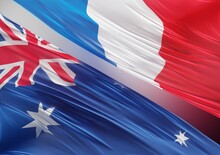 Abstract Australia With French Flag 3D Render (3D Artwork)