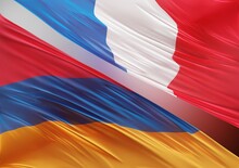 Abstract Armenia With French Flag 3D Render (3D Artwork)