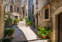 The Beautiful Village Of Bassiano, In The Province Of Latina, Lazio, Central Italy.