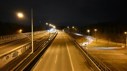 Poster - Timelapse with traffic at night in bonn