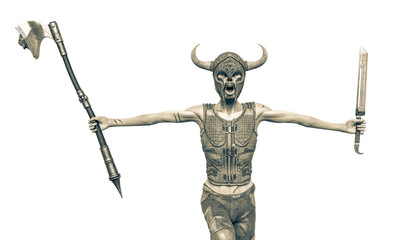 Wall Mural - undead viking is calling war with arms wide open