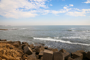 january- 12- 2022 :Beautiful Nagoa Beach, Diu, Union territory of Daman and Diu, Gujarat, India