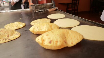 Canvas Print - Closeup of making Tortillas